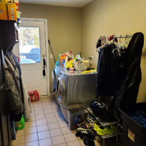 Before -Disorganized Laundry Room